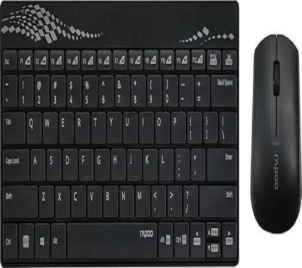 Wireless Optical Keyboard and Mouse Combo 8000 - Black and Blue