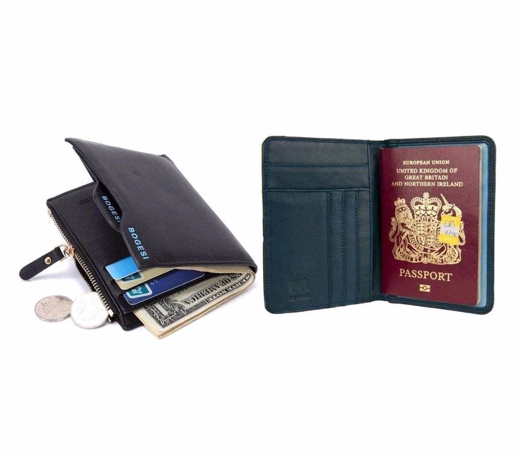 Bogesi Wallet (copy) & Passport Cover Holder Combo
