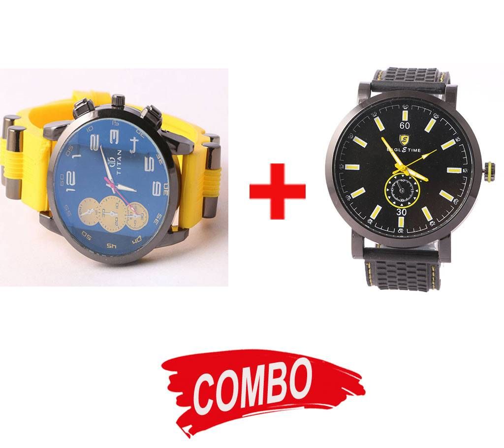 Mens Sports Watch+Black Watch Combo 