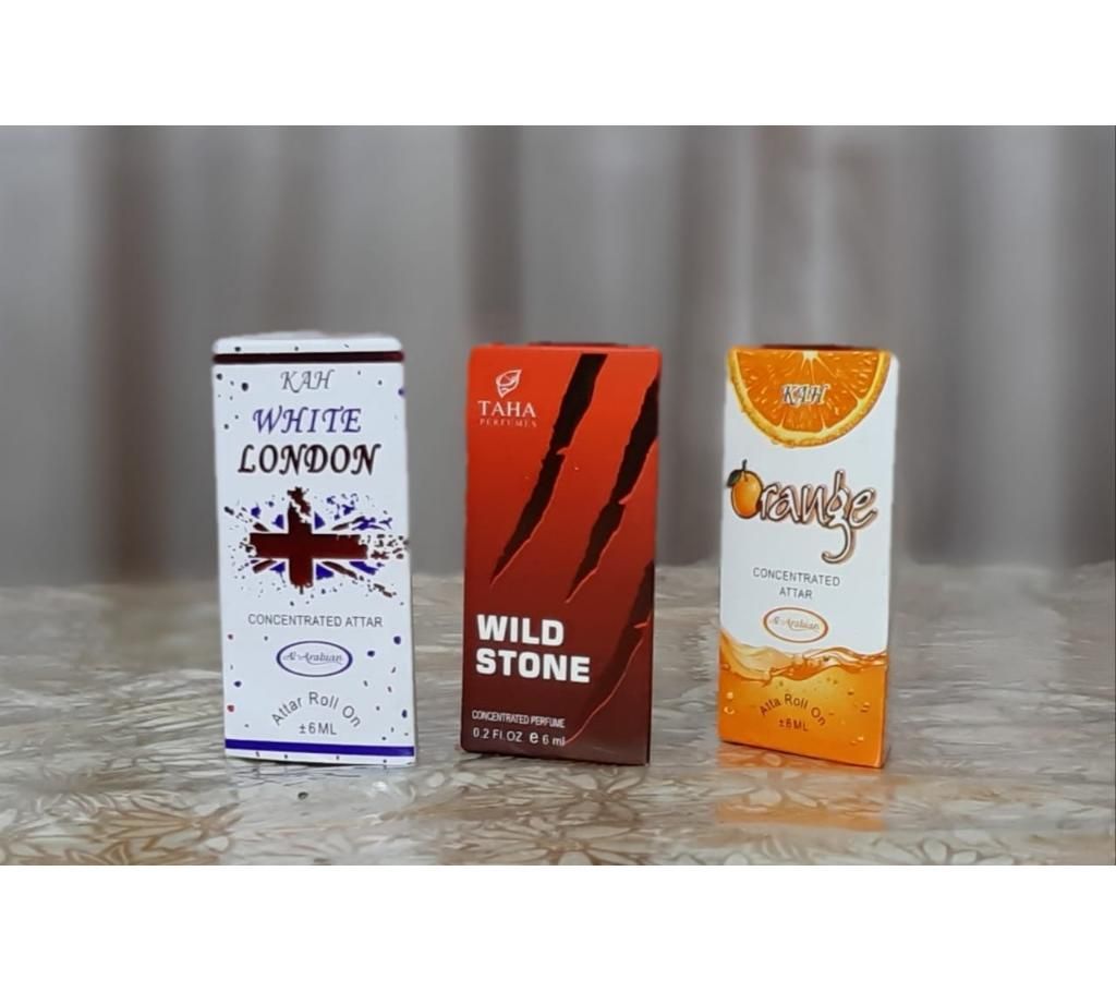 3 pcs  Concentrated Perfume (Attor)Combo Offer -6ml-France