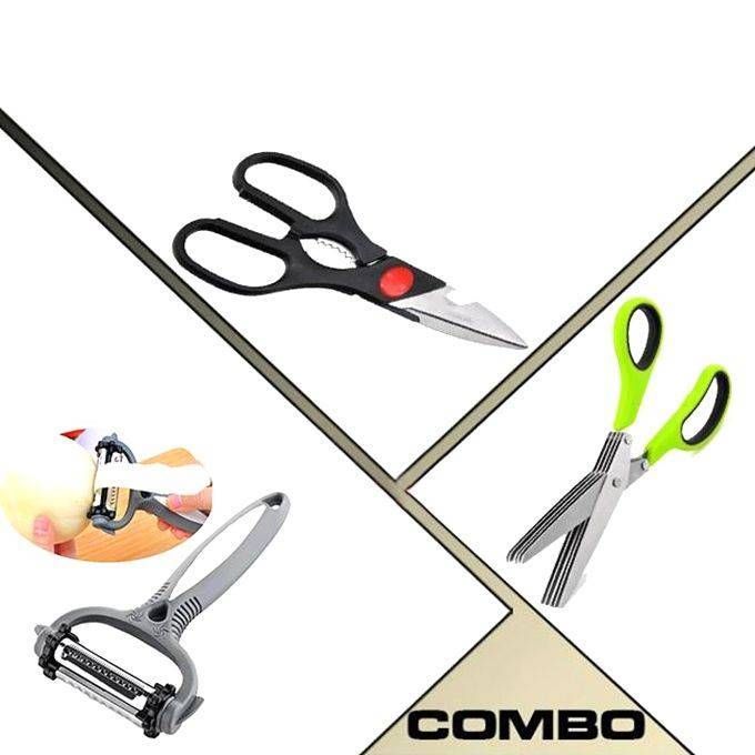 Kitchen Scissors+Fish Cutter+Peeler : 3 In1