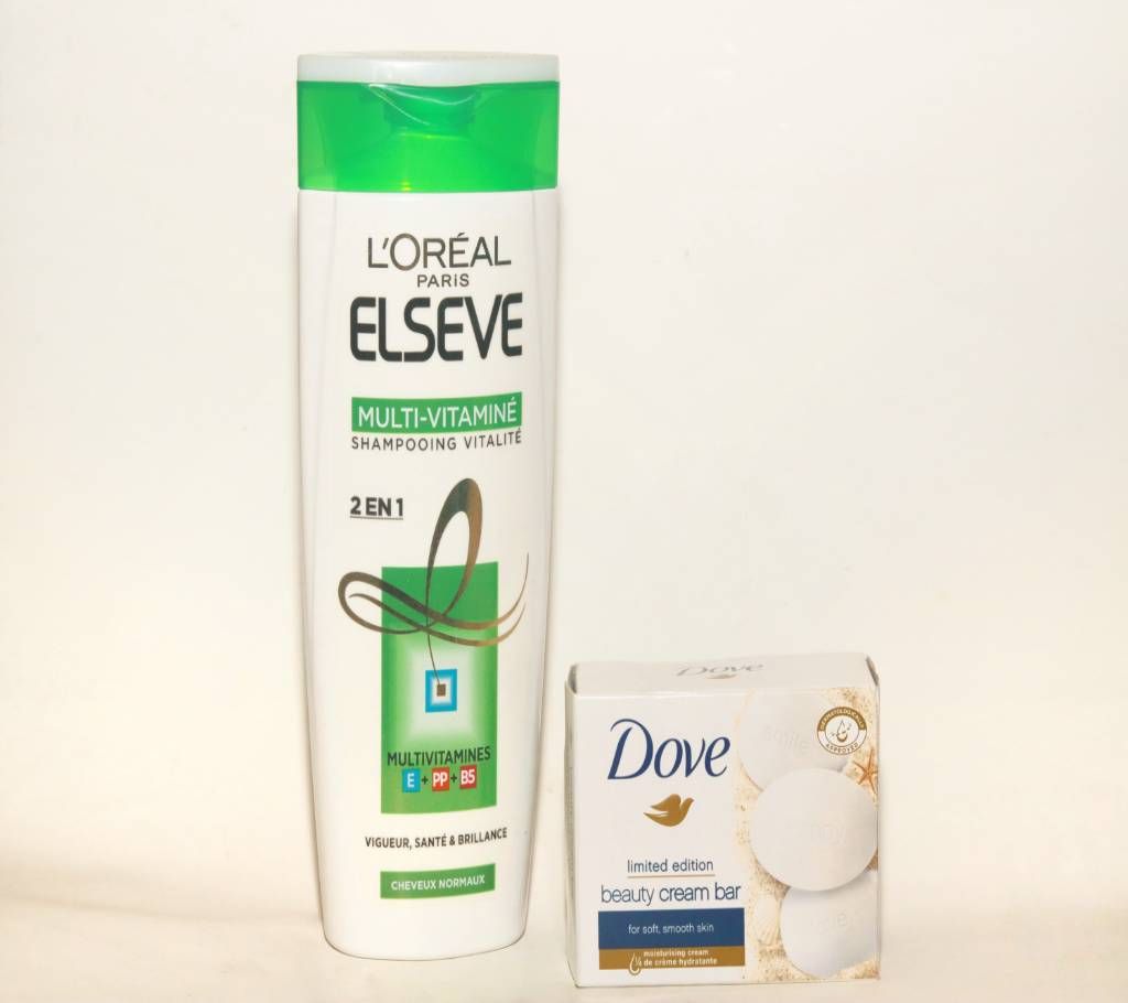 LOREAL PARIS Multi vitamine Shampoo & Dove soap (France)