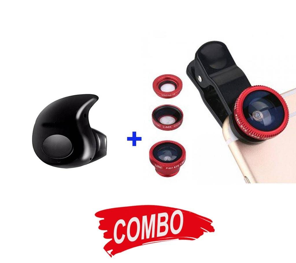 3 IN 1MOBILE ZOOM LENS + Ultra Small Bluetooth 4.0 Headset Combo Offer 