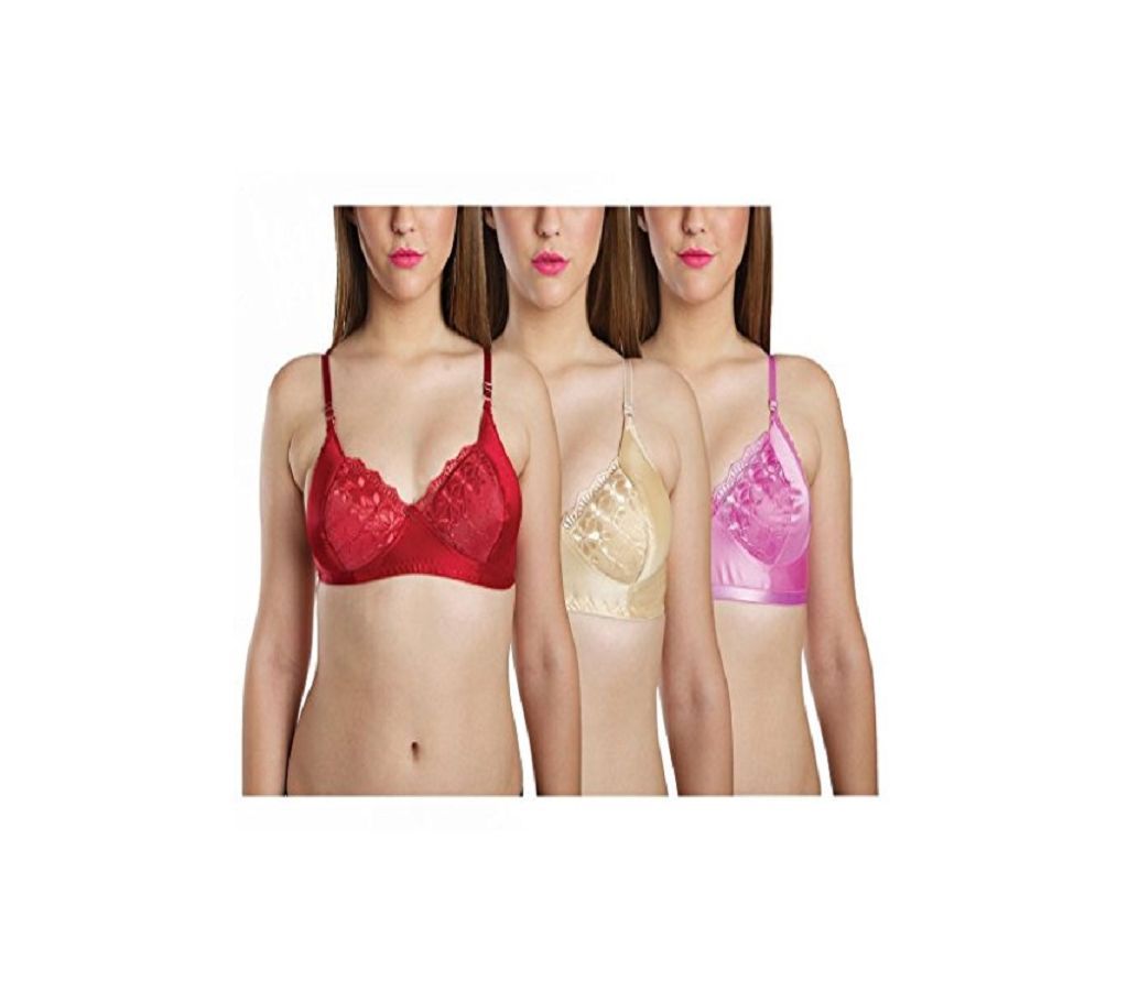 Multicolor Cotton Air Bra For Women 3Pieces,.,