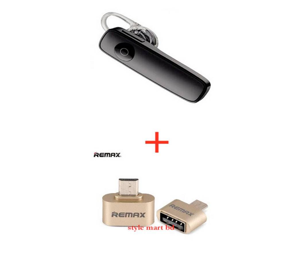 Bluetooth stereo headset + Remax OTG Converter