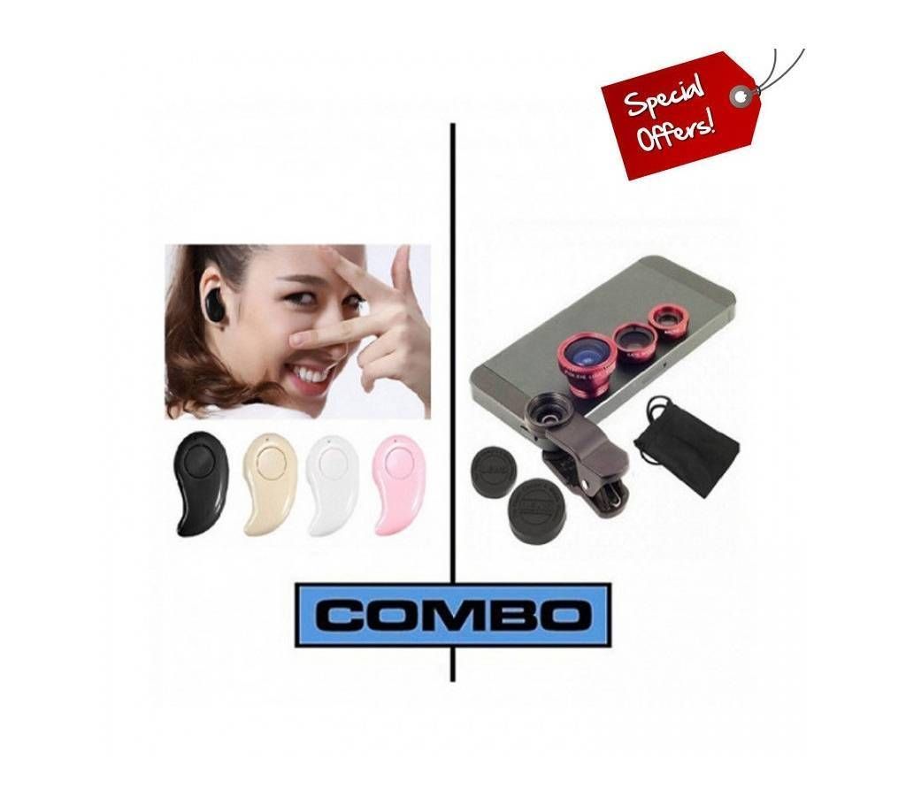 Mini Bluetooth headset + Clip lens for mobile combo offer
