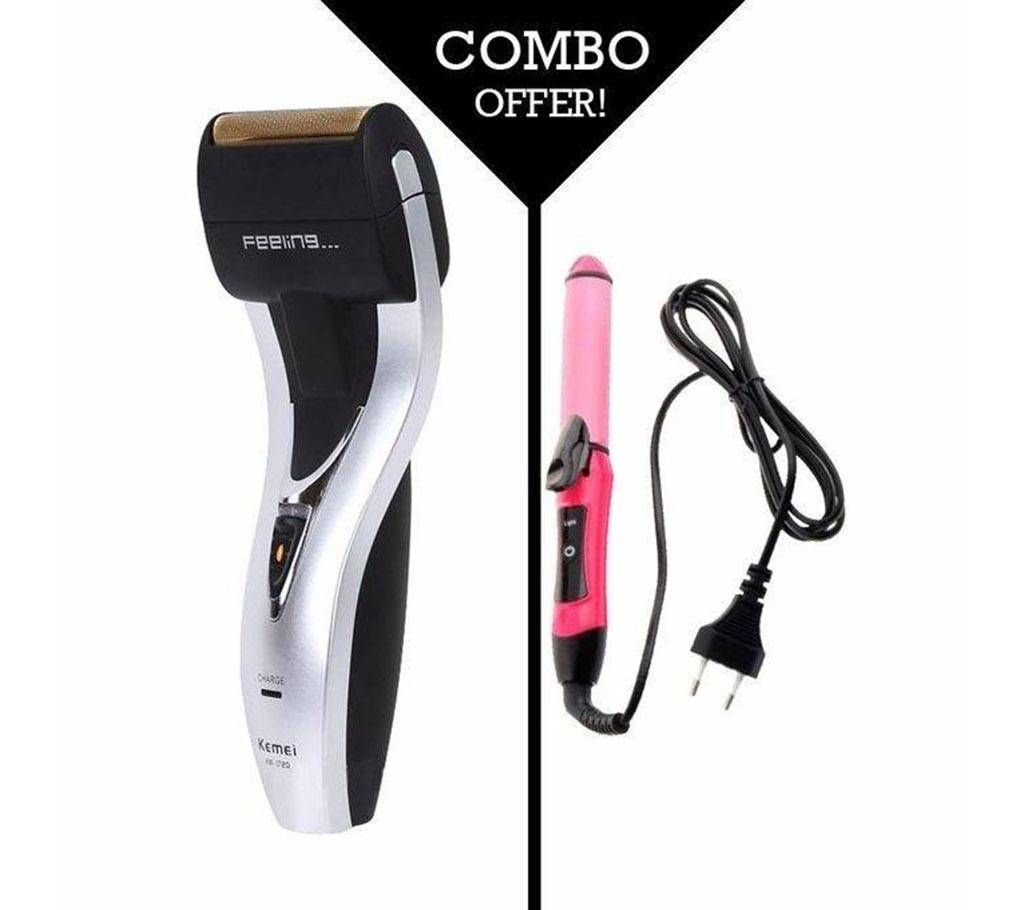 Kemei HT0412 & 2 in 1 Hair Straightener Combo