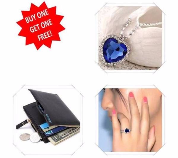 Titanic Heart Shape Pendant & Bogesi Wallet Combo