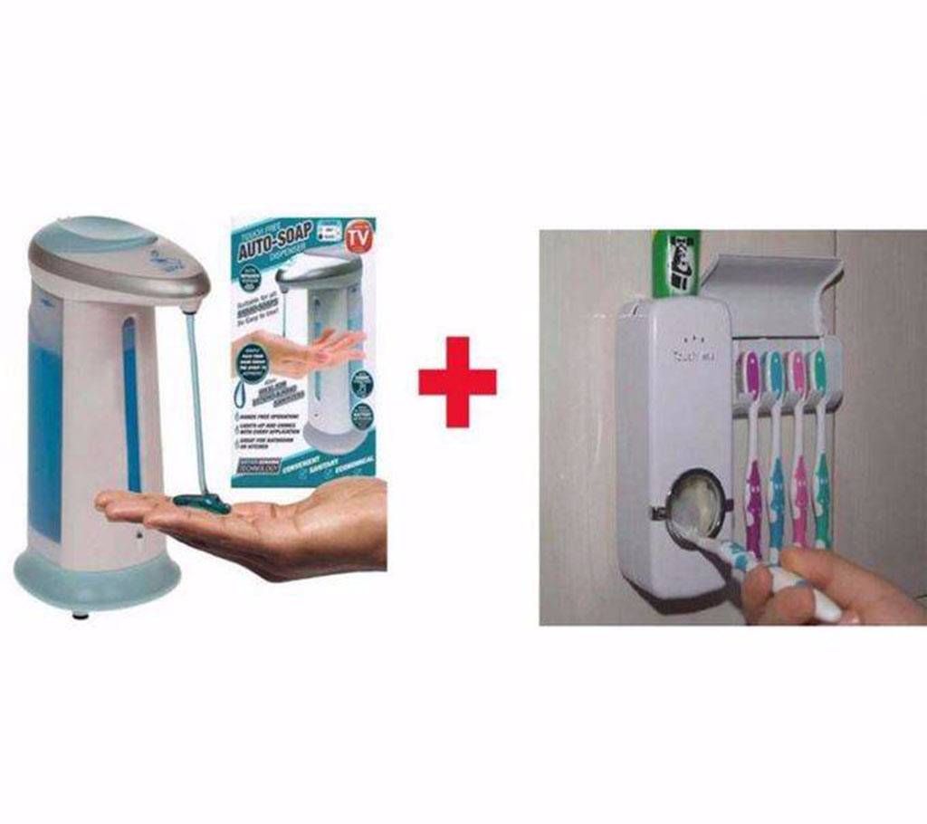 Magic soap dispenser + Automatic Toothpaste Dispenser Combo