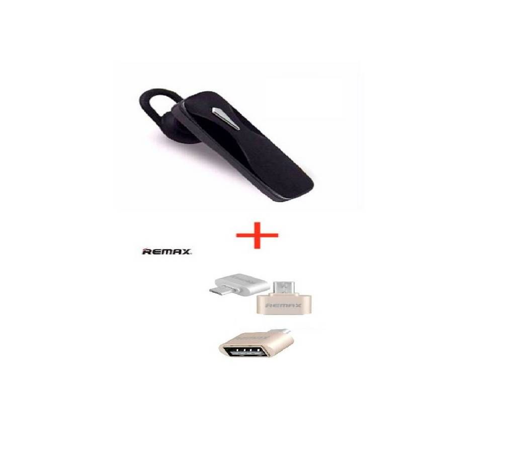 Blutooth sterio Headset(Replica)+Remax OTG converter combo