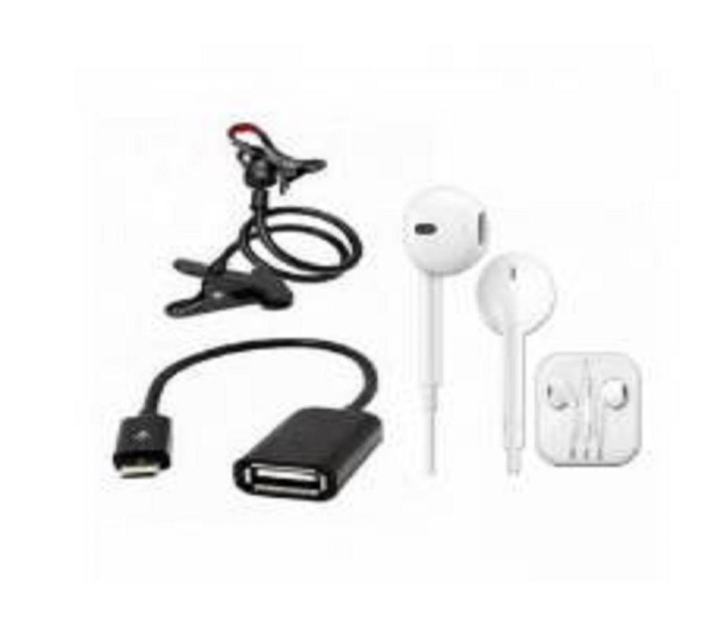 Combo offers 360 rotating stand + Micro USB OTG cable + apple earphone (copy)