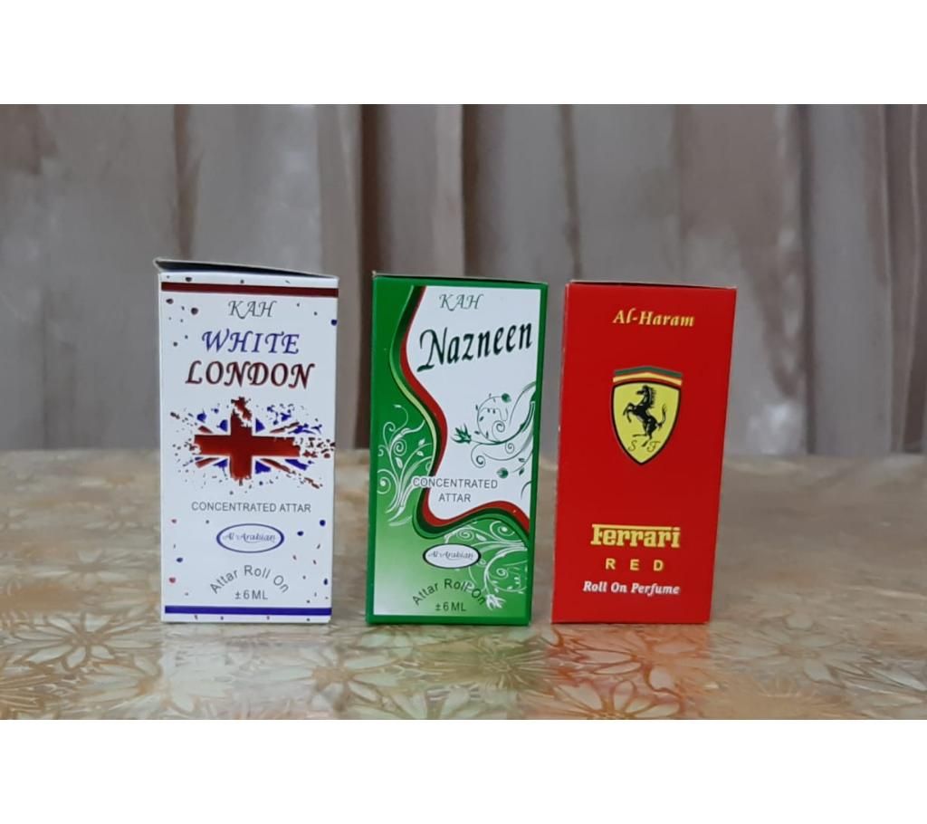 3pcs Perfume Combo Offere ( Ferrari Nazneen & White London)-6ml-France 