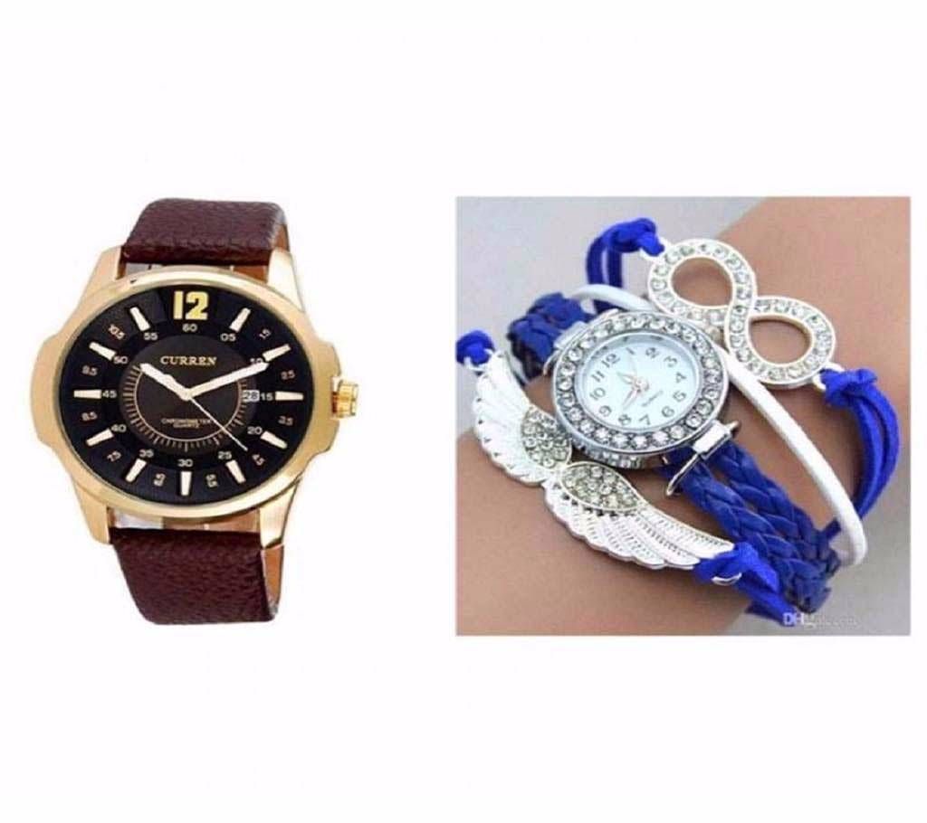 Curren Mens Watch+Ladies Bracelet Watch