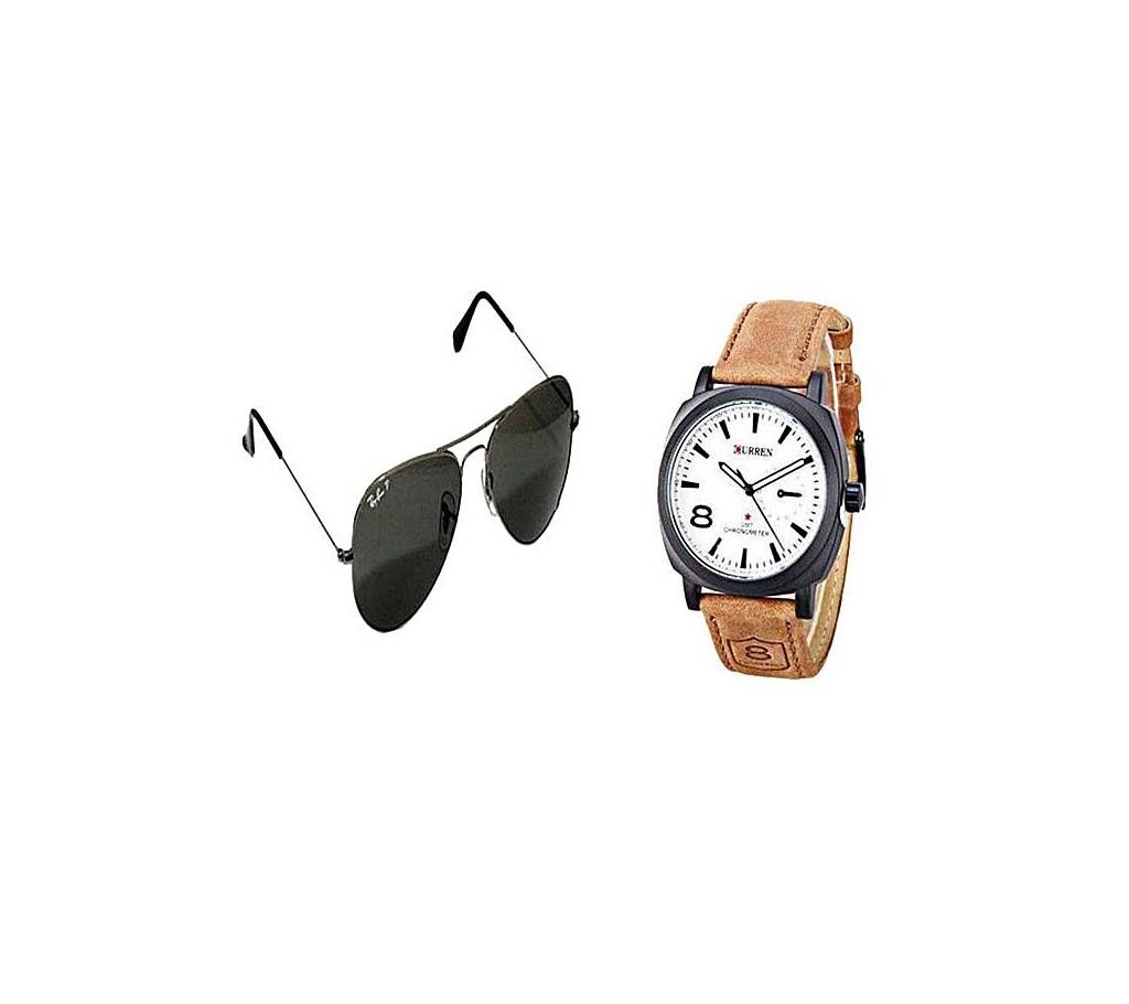 Combo of Wrist Watch and Sunglasses 