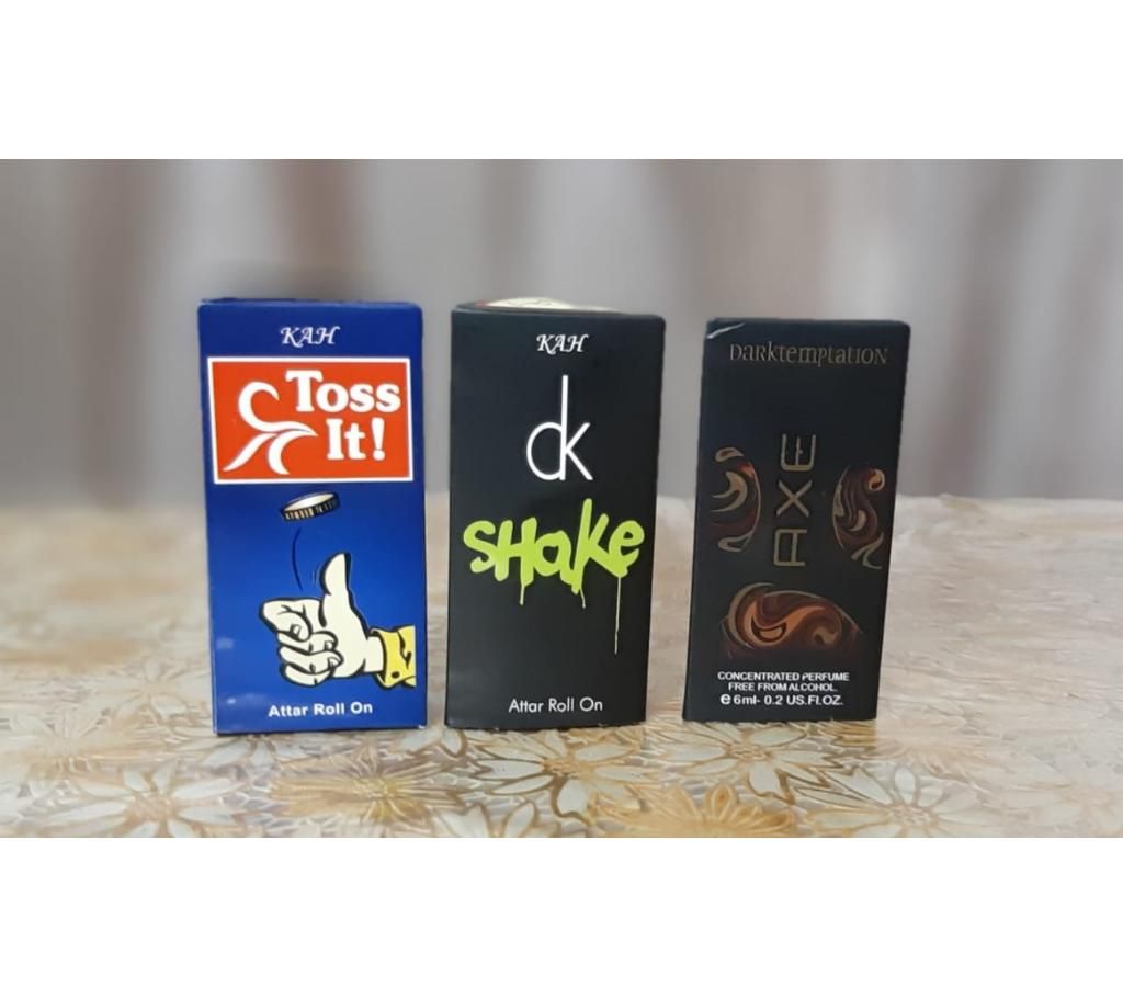 3pcs Perfume Combo Offer( Axe Choclate, Ck Shake & Toss it)