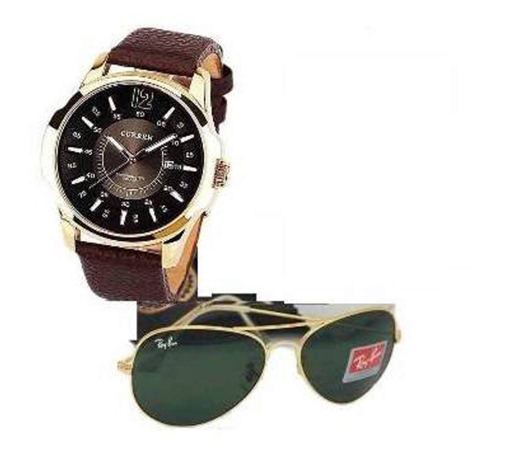 Ray-Ban copy Sunglasses and Curren Watch combo