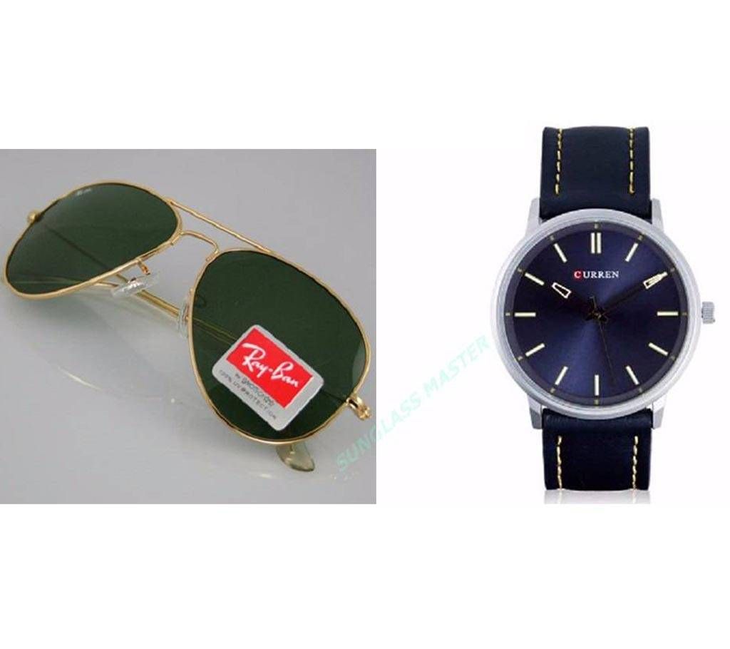RAY BAN Gents Sunglasses-copy & Curren watch combo 