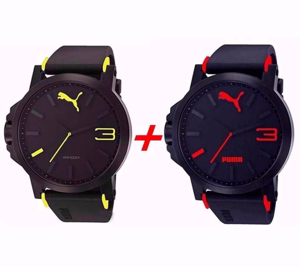 PUMA wrist watch-copy-2 pc combo offer 