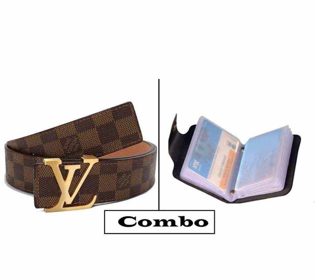 PU Leather belt & credit card holder combo offer 