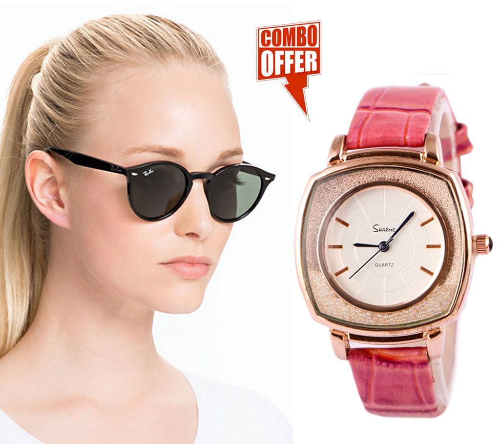 Ladies Sunglasses + Watch combo offer
