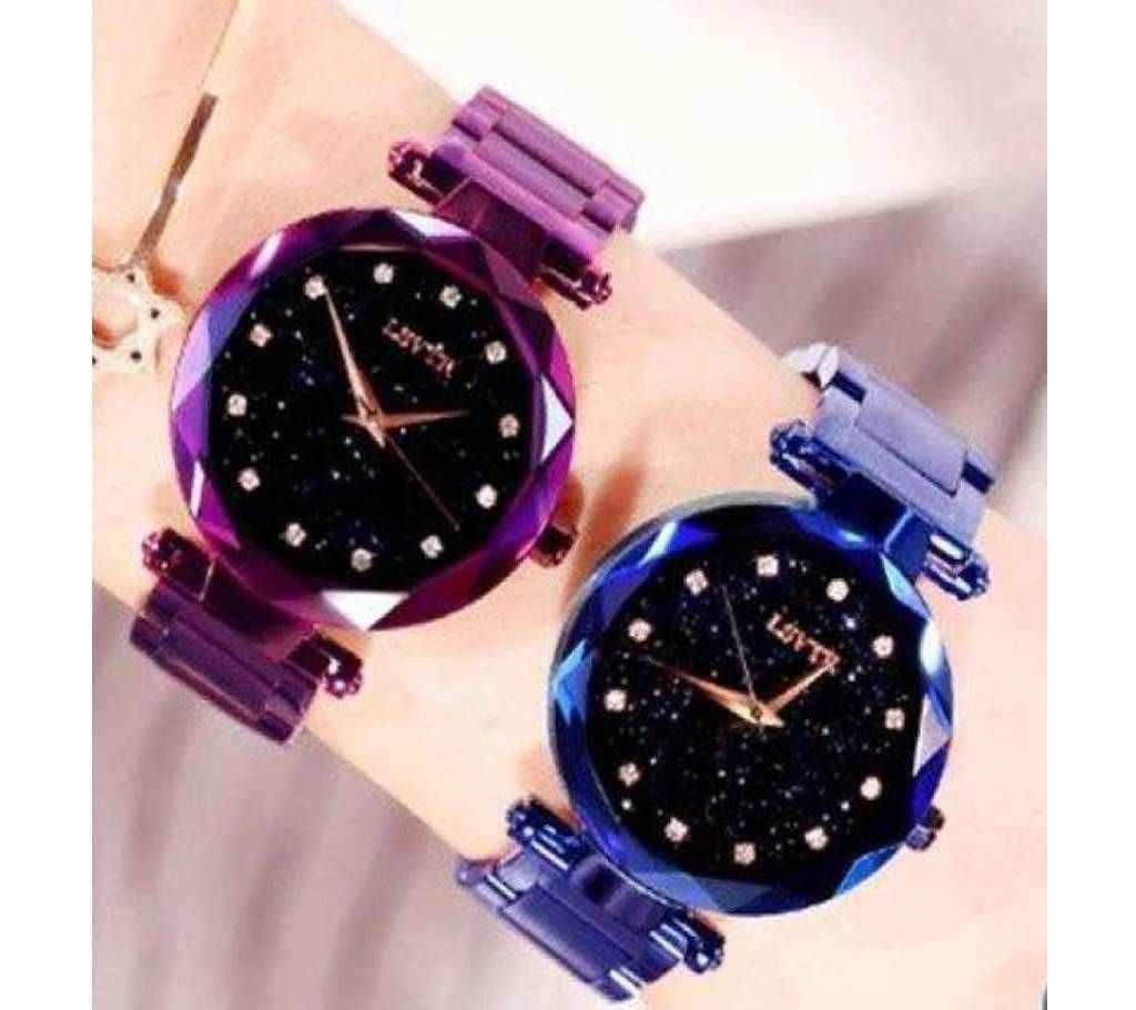 2 Pcs Magnet Stainless Steel Analog Watch for Women
