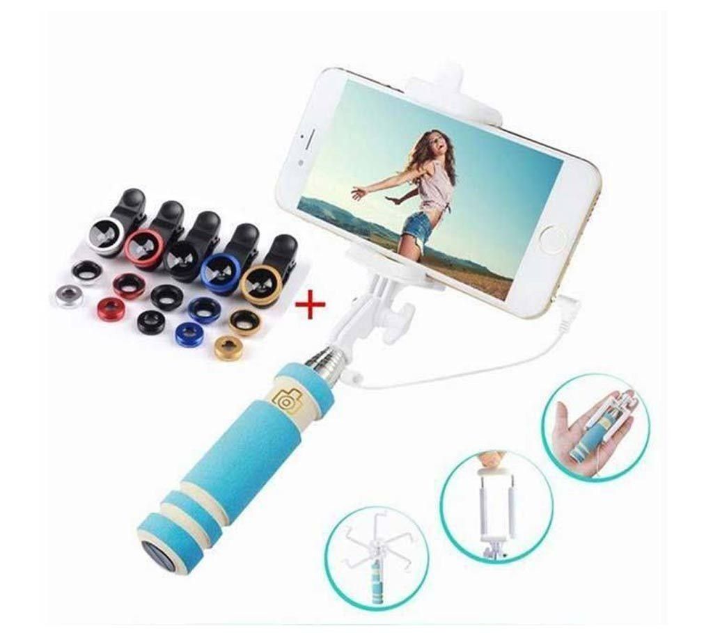 4 in 1 Selfie Stick & Mobile Lens Combo