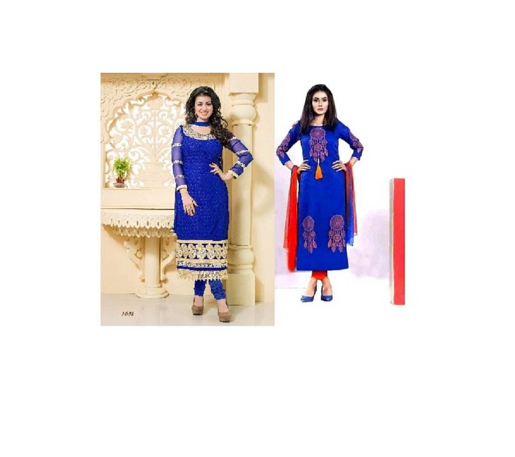 2 set combo block printed Rajdhani voyel cotton salwar kameez 