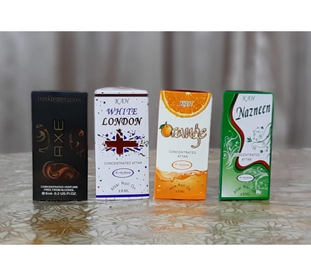  4 pcs Concentrated Perfume (Attor) Combo Offer -6ml-France