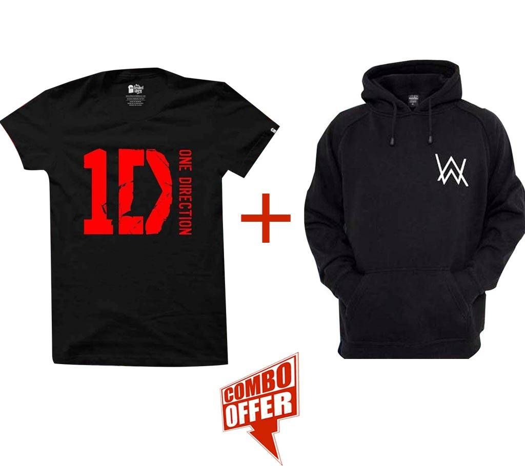Exclusive Full Sleeve Gents Cotton Hoodie + Gents Summer T-Shirt - One Direction Combo Offer 
