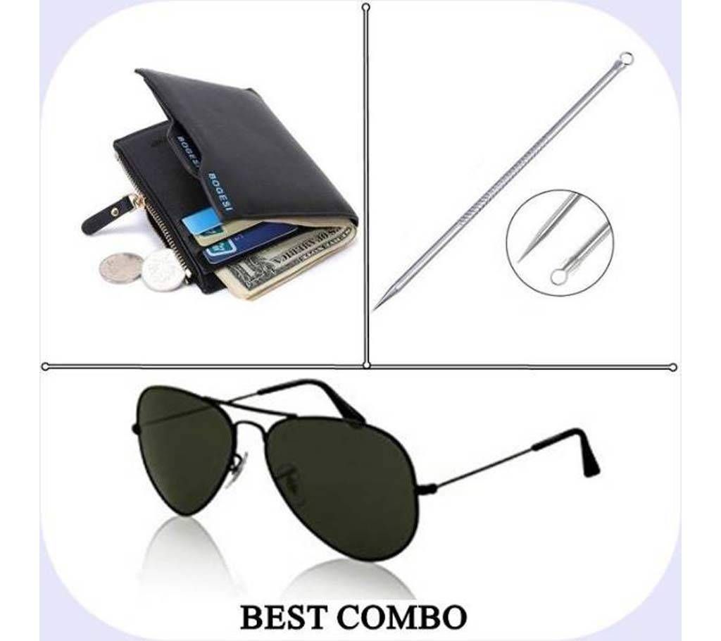 3 Pack of Combo Sunglass+Wallet + Blackhead Remover