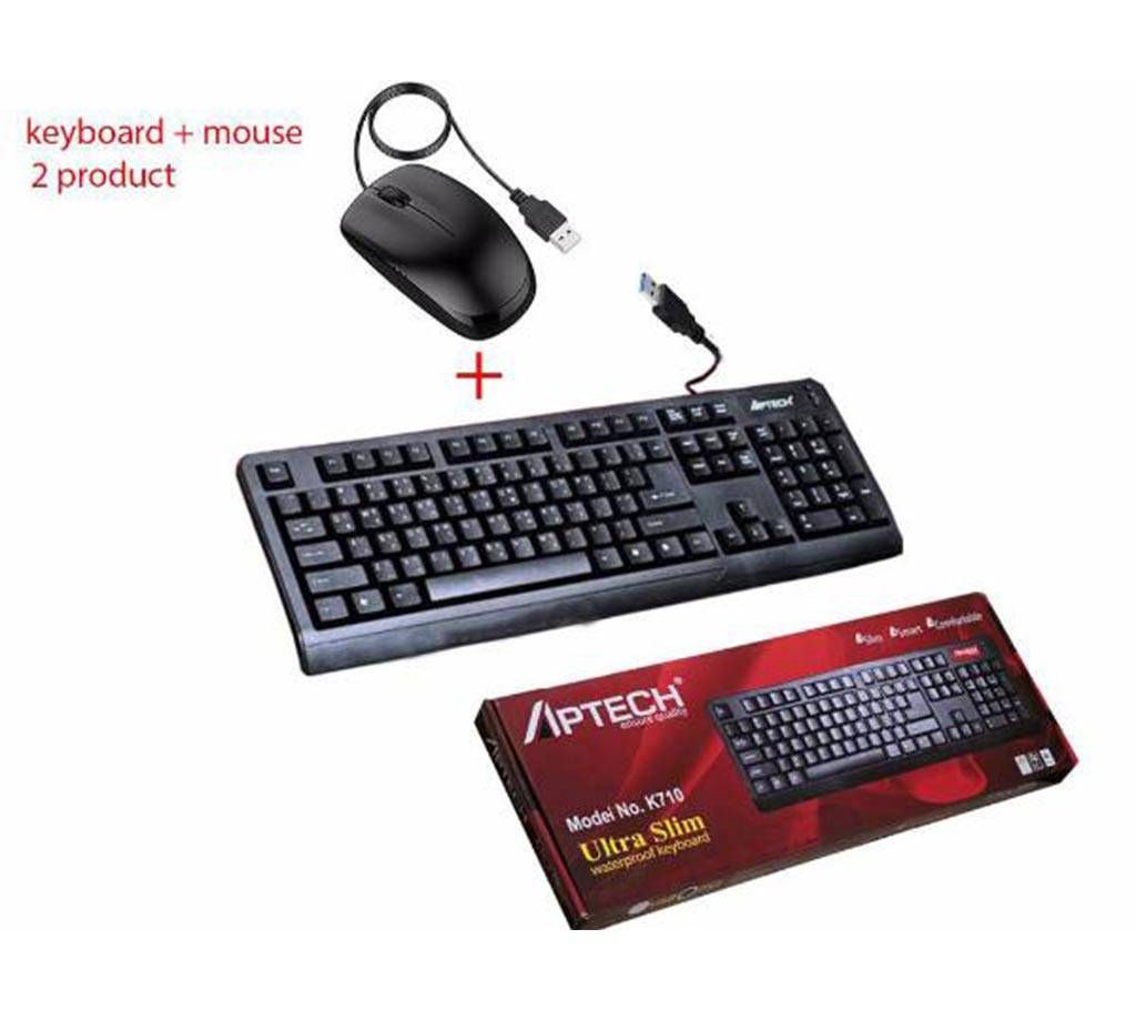 aptech waterproof keyboard mouse combo
