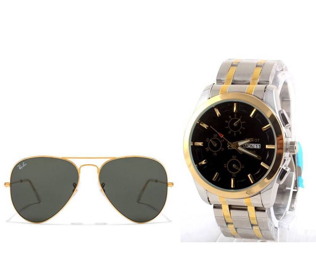 Ray Ban sunglasses+Tissot watch-copy combo offer 