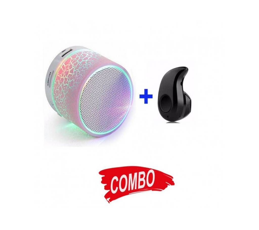 Combo of A9 Mini Bluetooth Speaker + Mini Wireless Bluetooth Headset