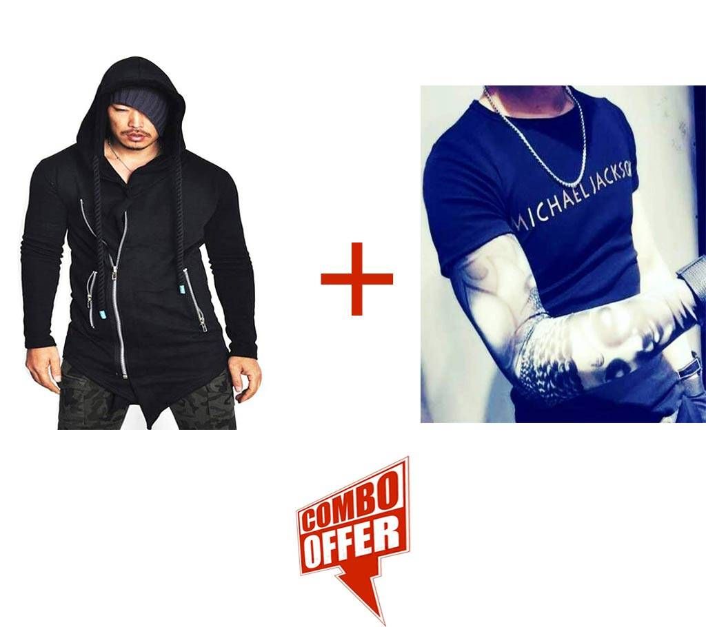 Assassin Hoodie full sleeve hoodie for men + Michael Jackson printed t-shirt  Combo Offer