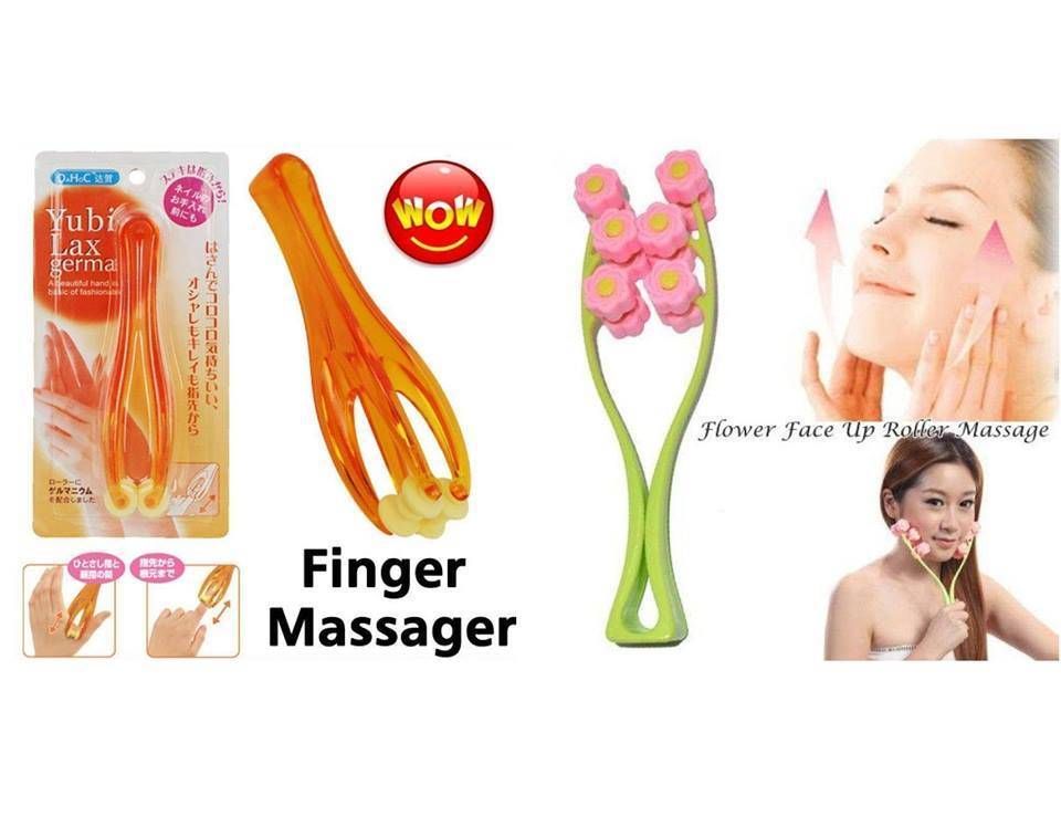Mini Finger Massager & Flower Face Up Roller 