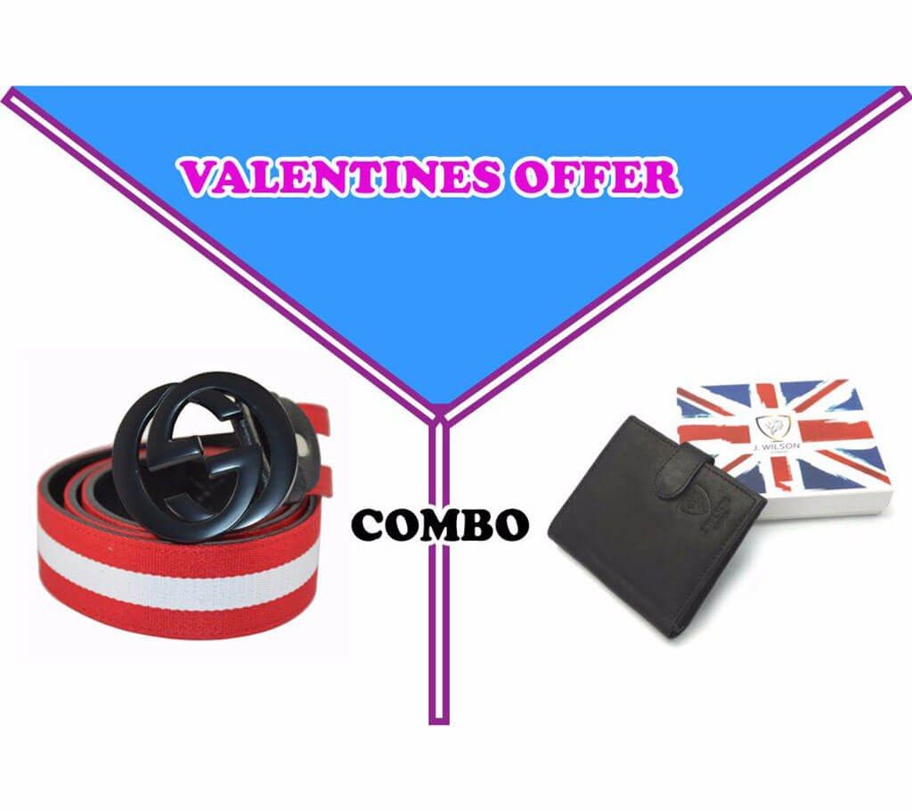 Men's Leather Belt + Wallet Combo Offer