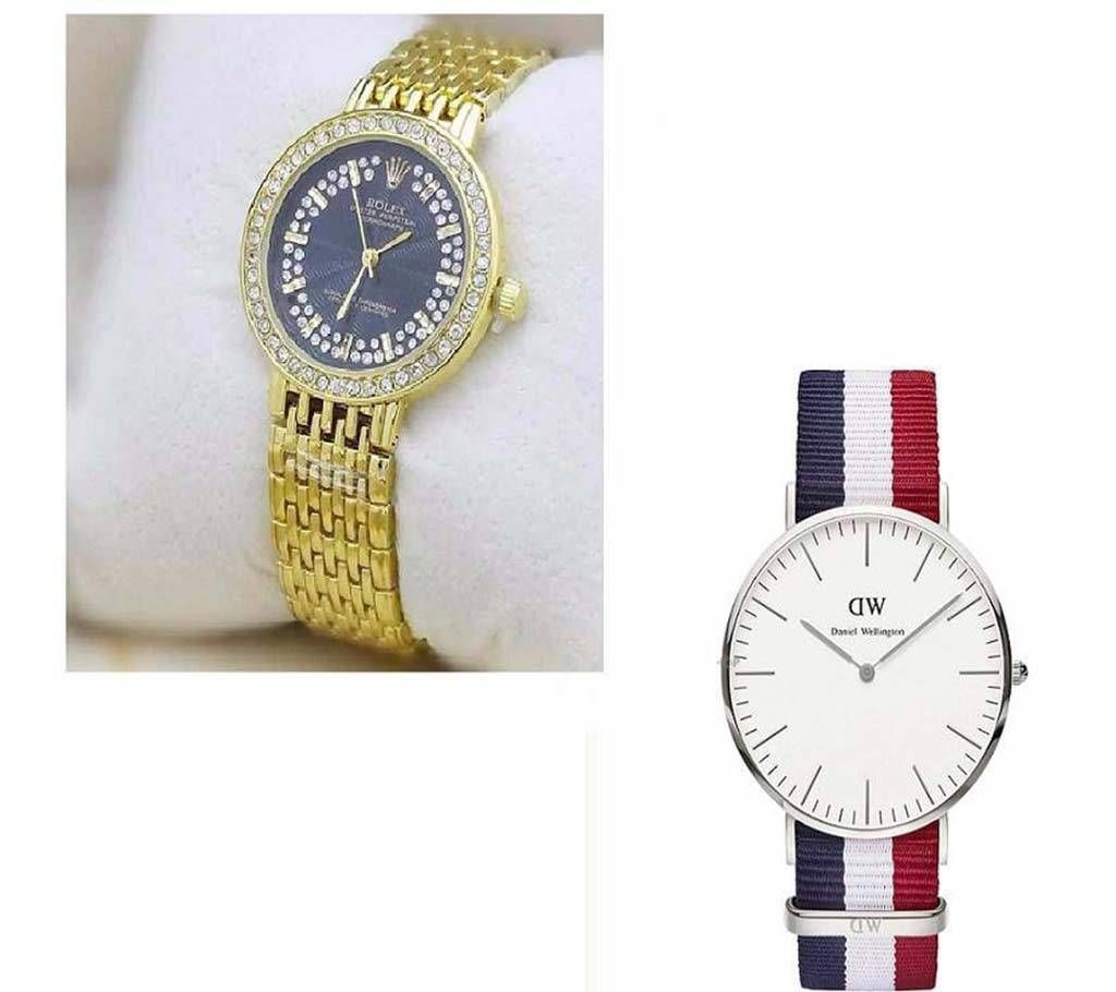 ROLEX Ladies Watch (copy) + DW Gents Watch (copy)