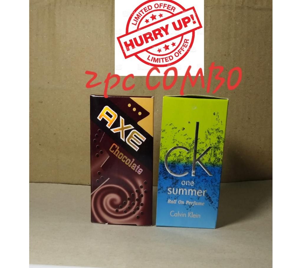 2 pcs Roll On Concentrated Perfume (Attor) 6ml each (Axe & CK)