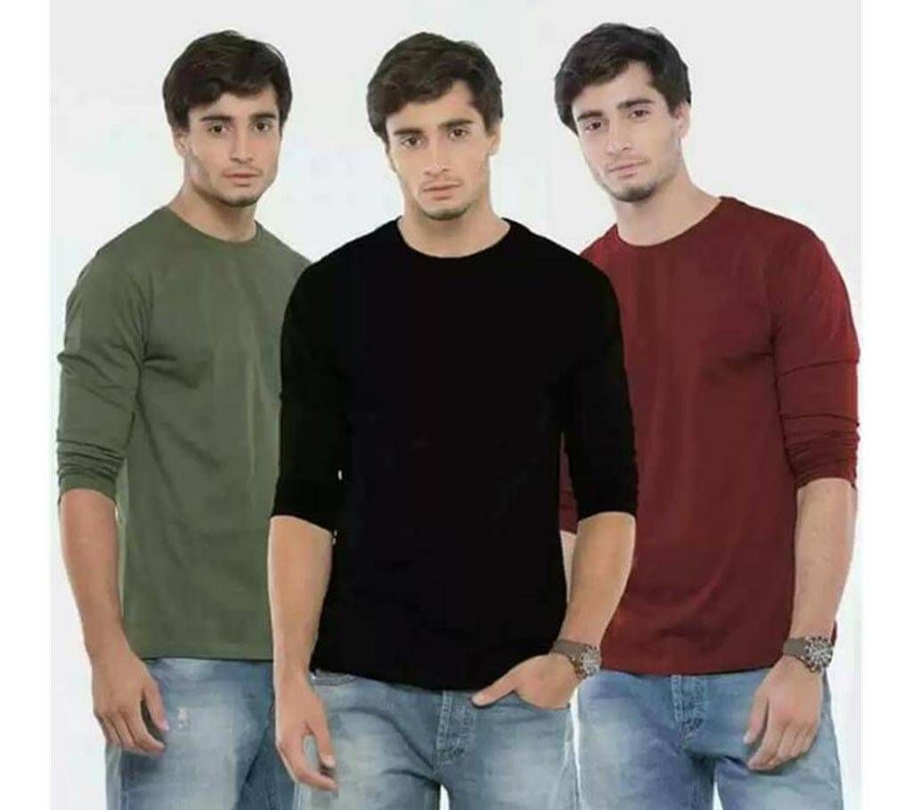 Gents Full Sleeve Cotton T-shirt Combo