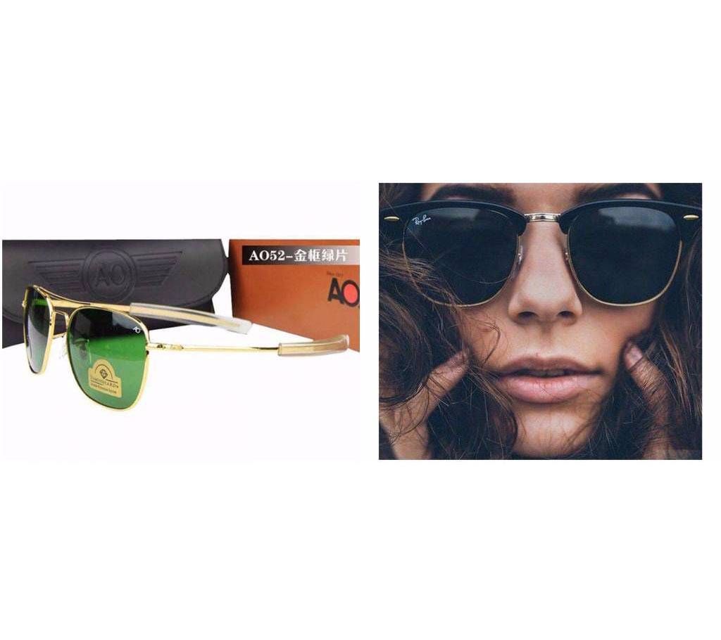 AO & RAY BAN Couple Sunglasses-copy Combo Offer 