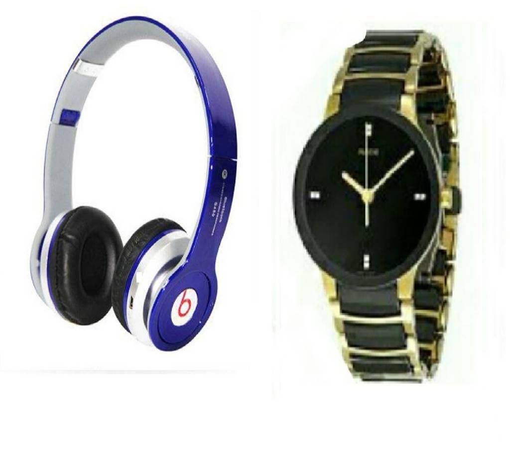 Combo of Beats Solo HD Wired Headphones (copy) + RADO Gents Watch (copy)