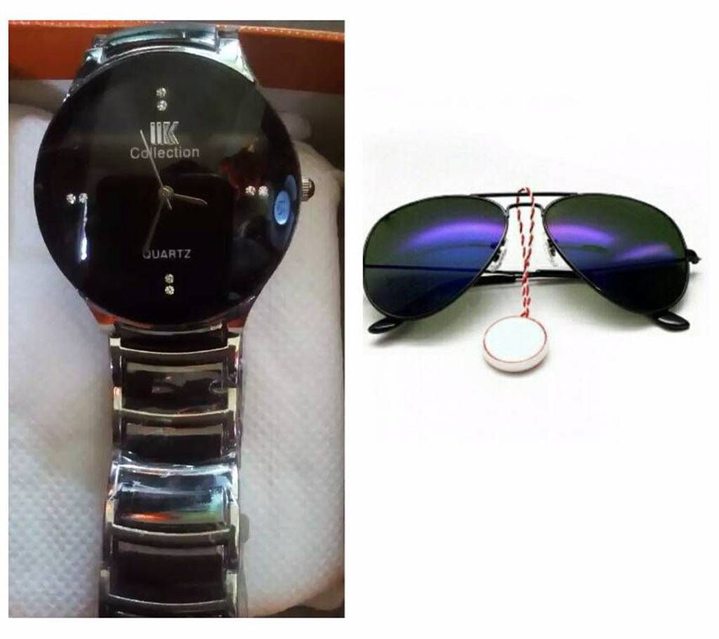 Gents Watch+Ray Ban Sunglasses-copy Combo 