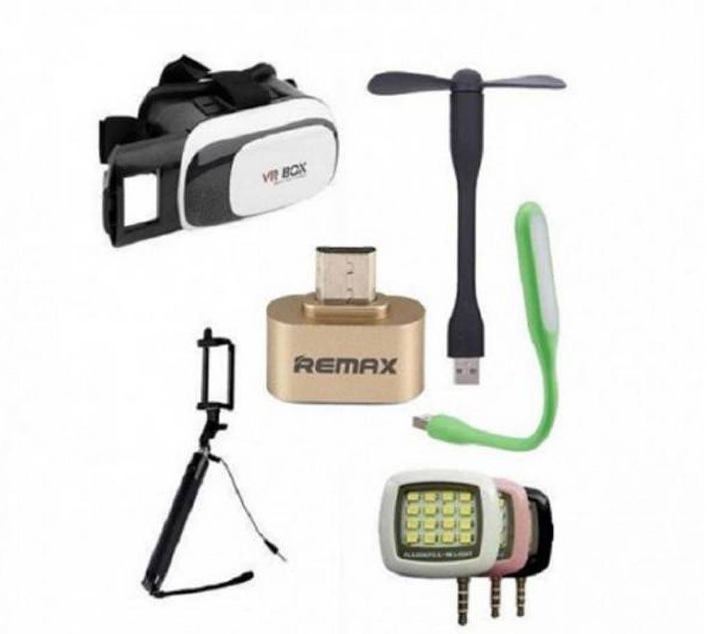 6 in 1 combo of Mobile Accessories 