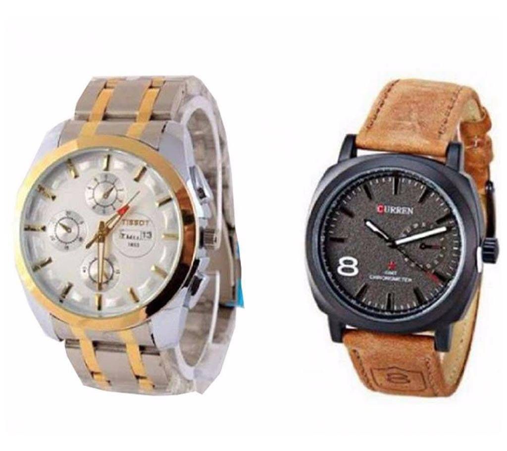 TISSOT & CURREN Men's Wrist Watch Combo 