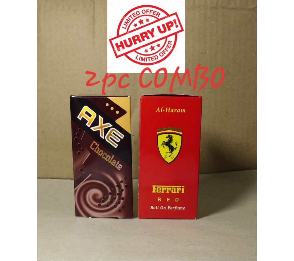 2 pcs Roll On Concentrated Perfume (Attor) 6ml each (Axe & Ferrari)