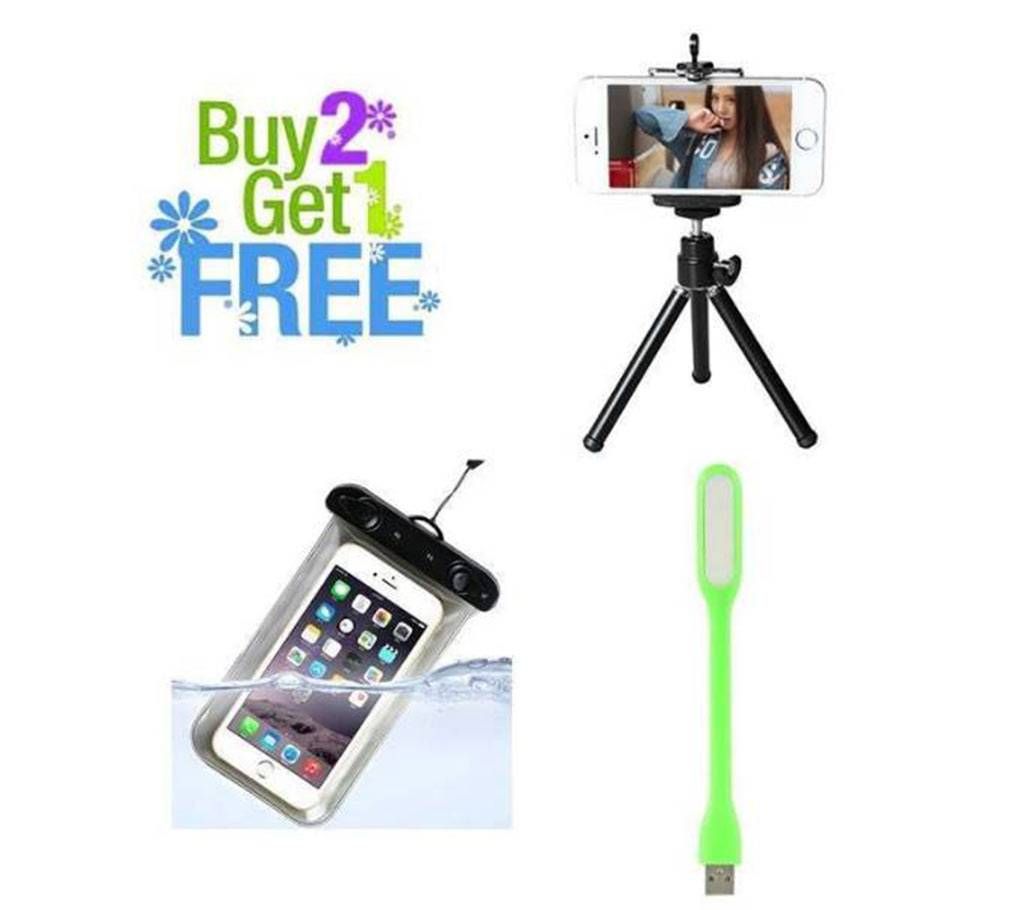Buy Two Tripod Stand for Mobile and Camera + Water