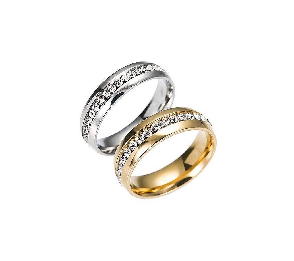 Golden and Silver Alloy Finger Ring Couple