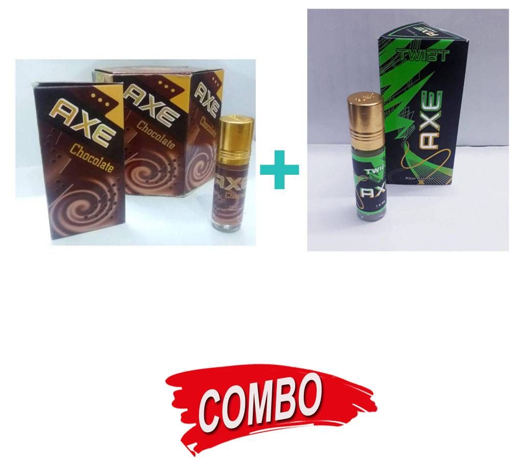 Axe Twist Concentrated Perfume (Attor) 6ml (France) - 1 Piece + Axe Choclate Perfume (6ml) Combo Offer 