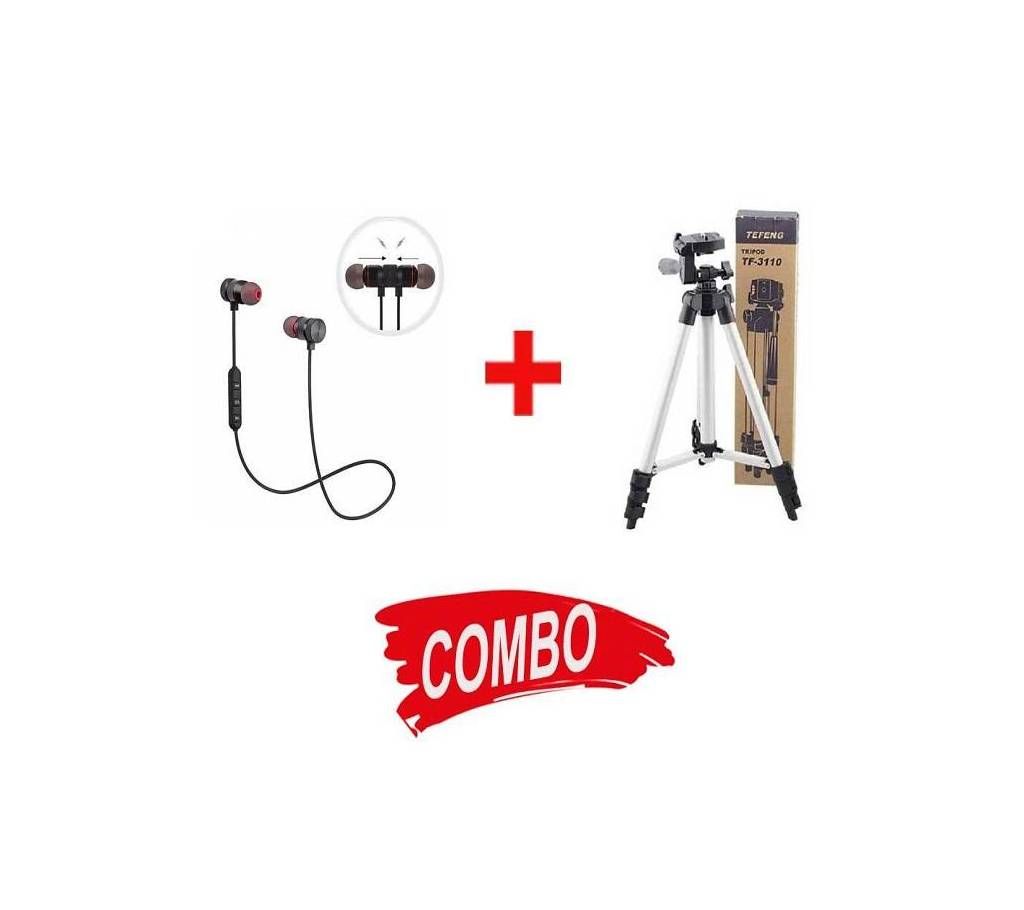 Tripod TF-3110 Portable Stand + Bt Magnet Headphone Combo Offer