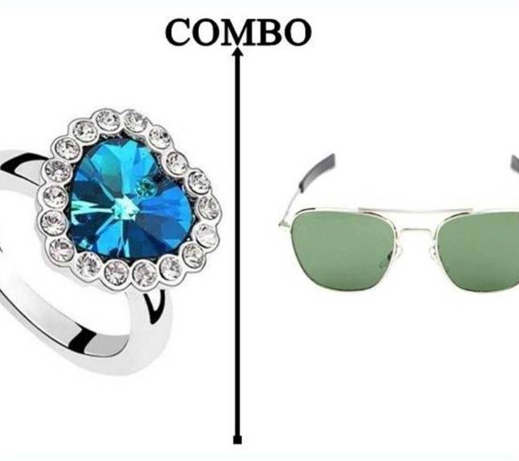 Combo of Sunglasses& Princess Diana Finger Ring
